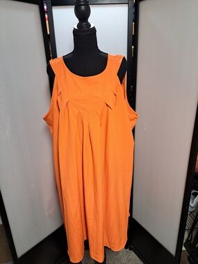 Sleeveless Orange Women's A-Line Dress